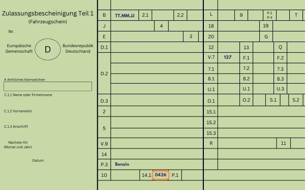 Zulassungsbescheinigung teil 1