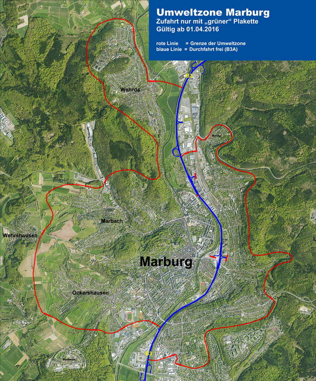 Umwelt- oder auch Feinstaubplakette für Umweltzone Marburg kaufen